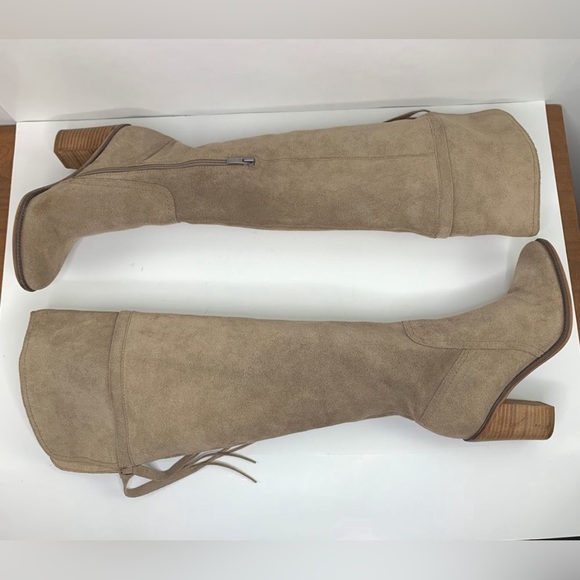 Franco Sarto Shoes - Franco Sarto Ellyn Taupe Over Knee Boots Size 8M